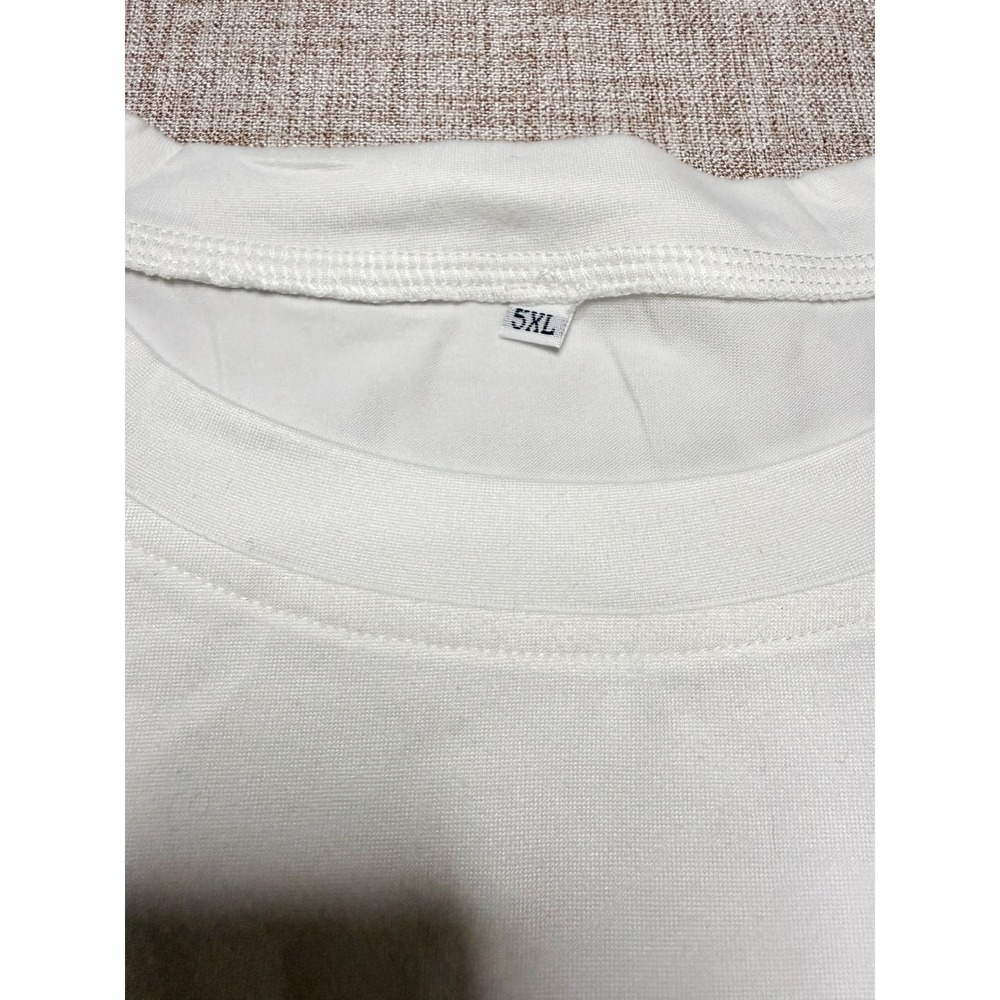 Denim and Pearls Graphic T-Shirt White Plus Size 5XL Short Sleeve Crewneck Tee - Picture 3 of 7